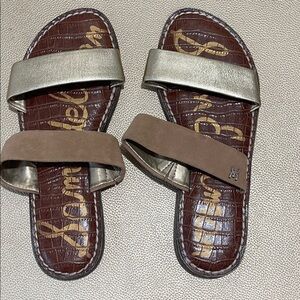 Sam Edelman Stylish Brown and Gold Women's Sandals size 5.5